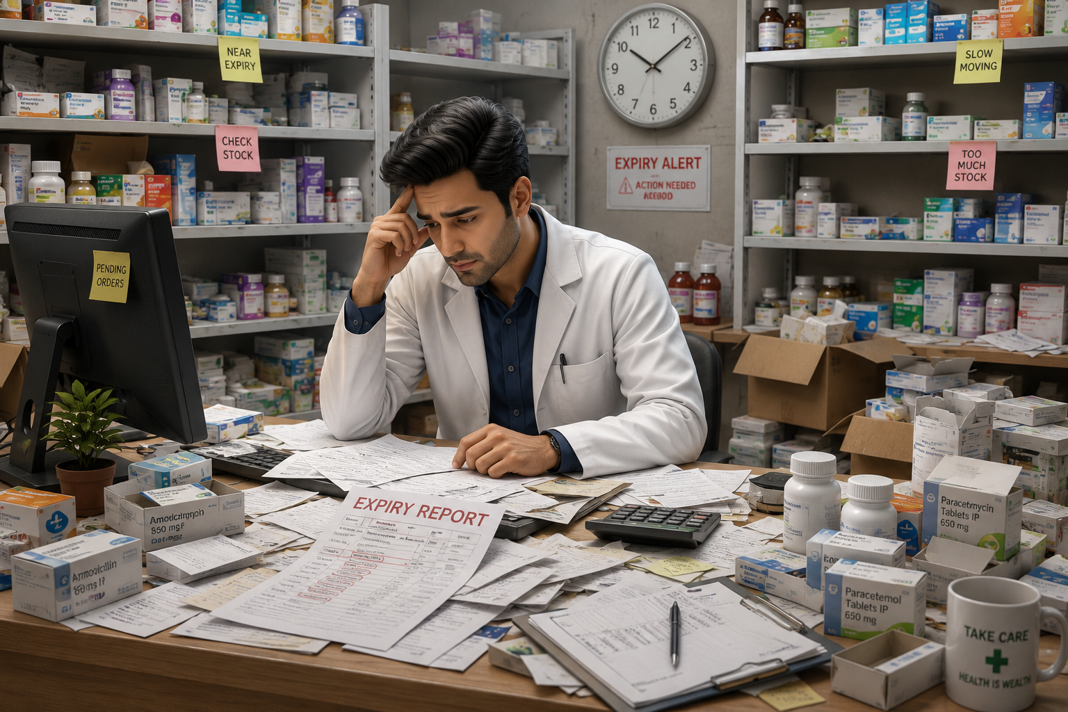 Chemist Standing in Medical Shop
